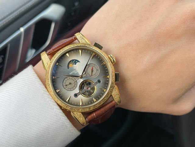 同价 百达翡丽- Patekphilippe精品男士腕表全新多功能设计，技艺精湛，独具匠心，尊贵大气，绅士风范。采用全自动机械机芯，顶级316精钢表壳，矿物质超