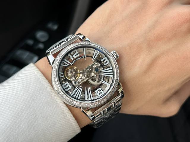 金白同价：皮带 钢带 百达翡丽- Patekphilippe精品男士腕表全新镂空设计，技艺精湛，独具匠心，尊贵大气，绅士风范。采用全自动机械机芯，顶级316精钢