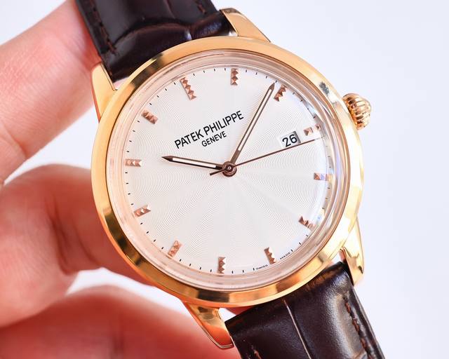 白壳 金壳 2024百达翡丽-Patek Philippe-火热新款式，百达翡丽新款锅盖，耗时长达8个月！超薄男士自动机械腕表，采用进口原装9015机芯，每小时