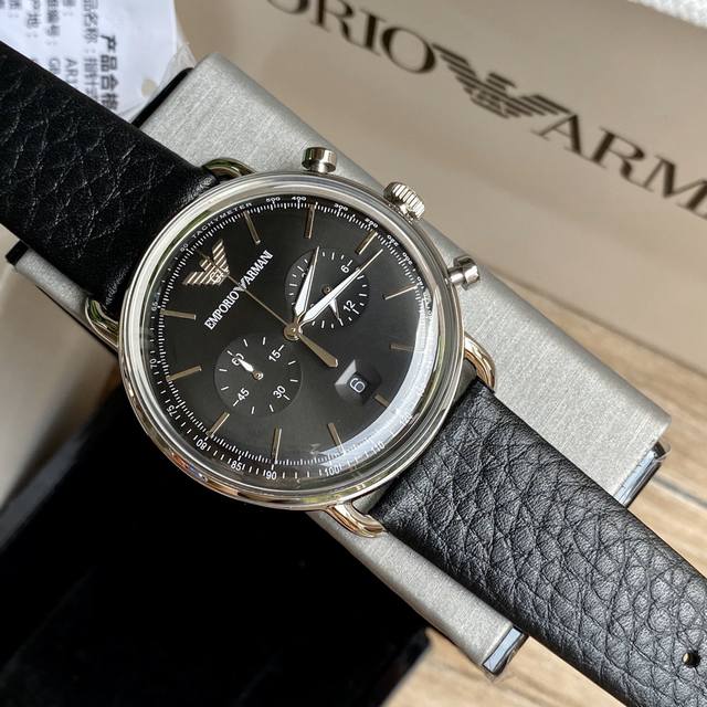 支持香港、美国直邮 全国联保！正品阿玛尼armani Ar11143表壳：316L精钢表镜：强化矿物质玻璃，尺寸43Mm*11Mm，小牛皮表带！多维度计时功能表