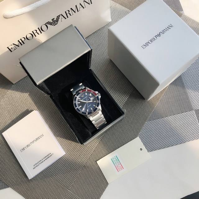 支持香港、美国直邮 正品？正品！配联保卡全国联保！ Emporio Armani 阿玛尼2021新款商务休闲欧美简约大气石英钢带男士腕表 Ar11339 潜水运