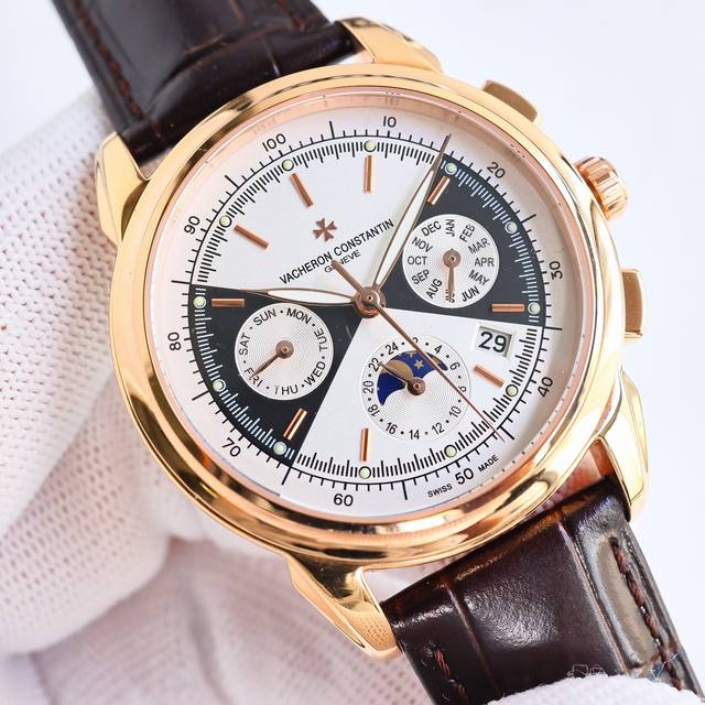 Sj出品 白壳 金壳 钻50 最高端品质 江诗丹顿 Vacheron Constantin Vc R70 男士腕表.全新复杂日月星辰多功能腕表. 机心：搭载原装