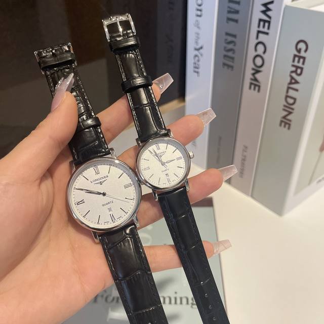 白壳 玫 钢带加20 实物拍摄 品牌： 浪琴-Longines 类型：情侣对表 表壳：316精钢 做工优质 表带：进口小牛皮 316精钢 两种可选 机芯：进口石