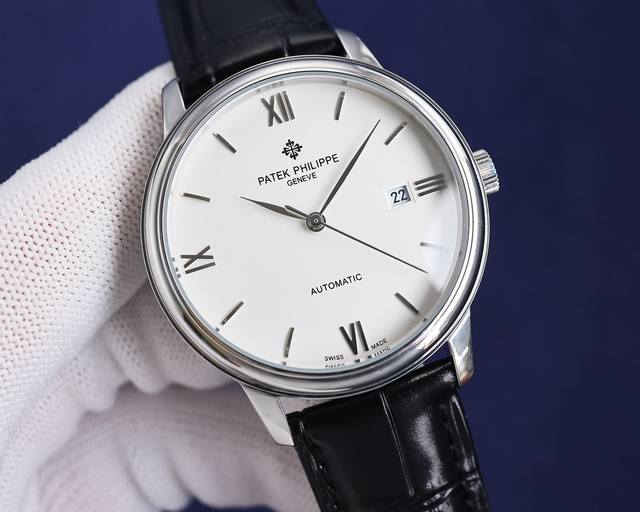 白 金 2024最新升级版，最新力作热门款 百达翡丽 Patek Philippe 最高版本高级自动腕表！男士腕表简单不失大气 40Mm表径，316精钢表壳，搭