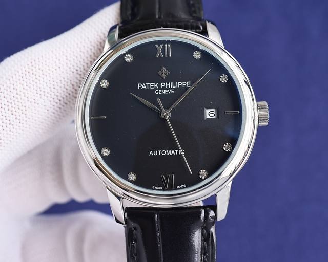 白 金 2022最新力作热门款 百达翡丽 Patek Philippe 最高版本高级自动腕表！男士腕表简单不失大气 40Mm表径，316精钢表壳，搭载原装进口全