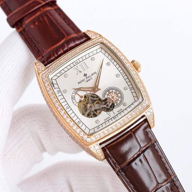 Sj出品 金银同价 百达翡丽-Patek Philippe L39 Pp 满天星 新品男士全满钻壕镶腕表 搭载全自动进口28S2自动上链机械机芯 904L精钢表