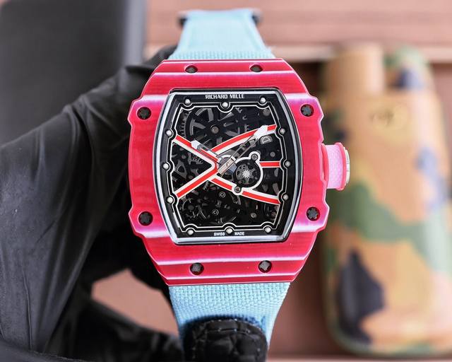 理查德米勒 Richard Mille Rm67-02跳高之王冠军款 1:1精准开模 采用100%的 Ntpt碳纤维 陶瓷材料 制造 形成表壳上的特殊纹理 搭载