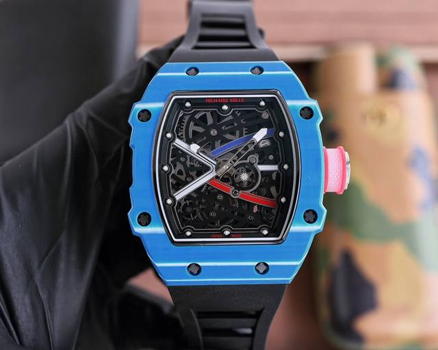 理查德米勒 Richard Mille Rm67-02跳高之王冠军款 1:1精准开模 采用100%的 Ntpt碳纤维 陶瓷材料 制造 形成表壳上的特殊纹理 搭载