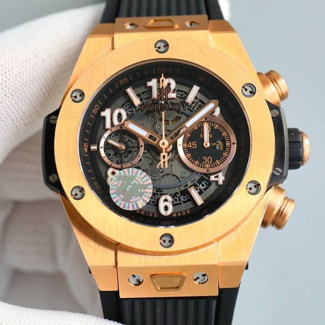 白壳 玫金 2022最新款新面出货 宇舶 恒宝 Hublot 英勇无畏，拳拳出击，简称“Hub”“恒宝”，Bigbang大爆炸元素材料计时码表v2版表壳采用进口