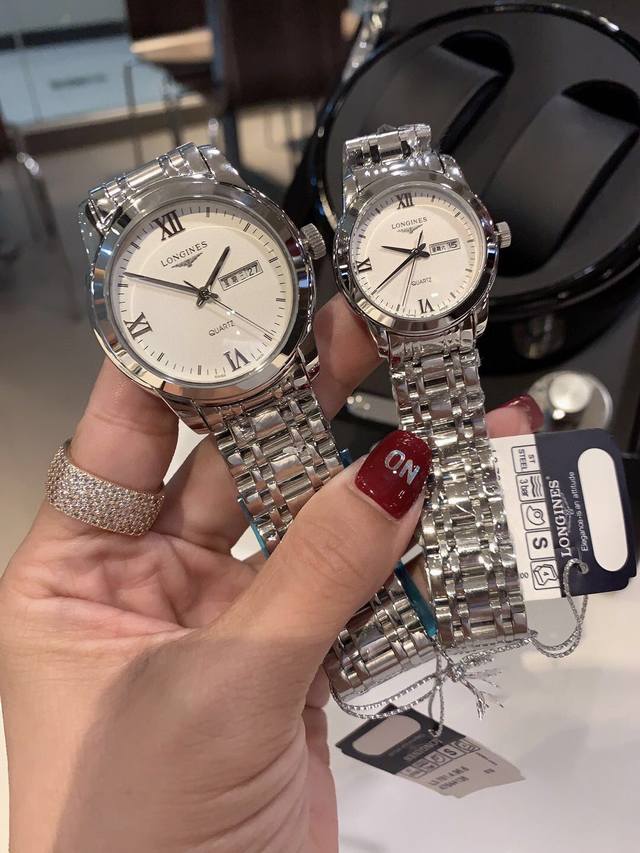 浪琴 Longines 索伊米亚系列腕表。简约时尚、白领女性最佳单品。316精钢表带，进口石英机芯，搭配经典三针设计、 3字位日历星期显示，双卜拱形镀兰膜玻璃，