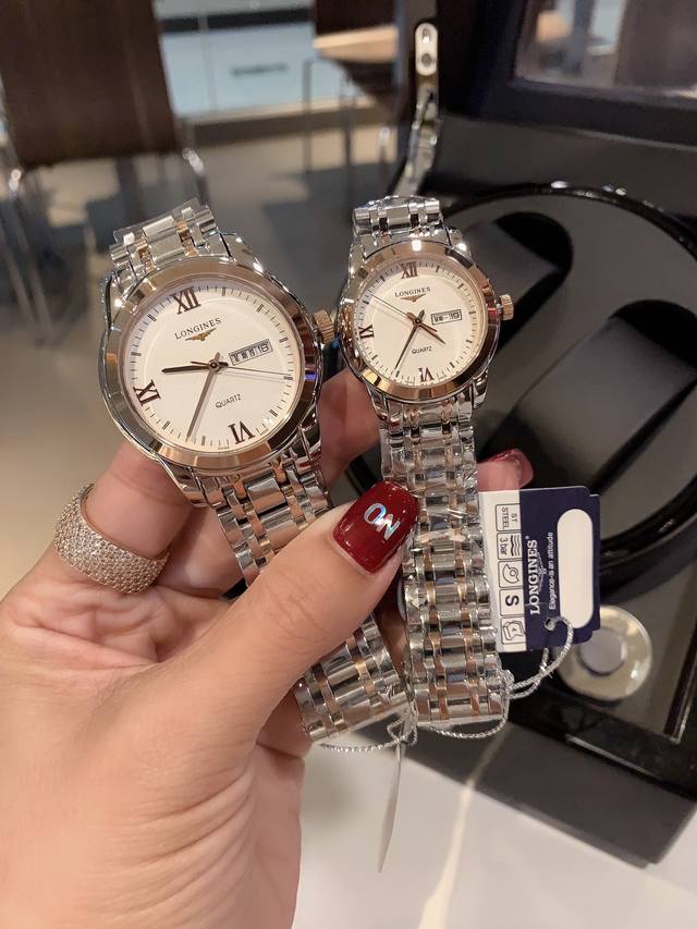 浪琴 Longines 索伊米亚系列腕表。简约时尚、白领女性最佳单品。316精钢表带，进口石英机芯，搭配经典三针设计、 3字位日历星期显示，双卜拱形镀兰膜玻璃，