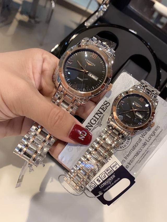 浪琴 Longines 索伊米亚系列腕表。简约时尚、白领女性最佳单品。316精钢表带，进口石英机芯，搭配经典三针设计、 3字位日历星期显示，双卜拱形镀兰膜玻璃，