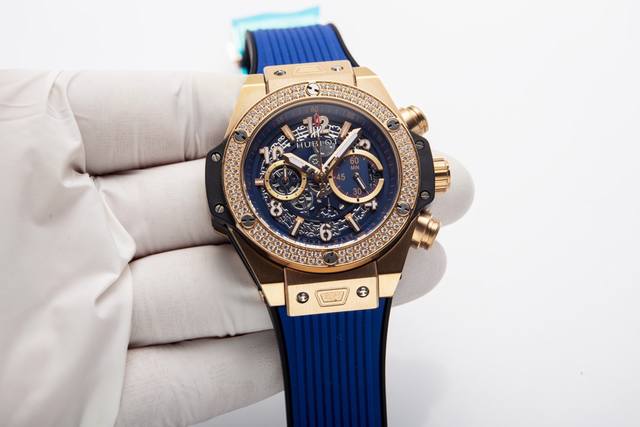 白钻： .黑玫蓝20. 宇舶 恒宝hublot Big Bang 系列441.0E.2010.Rw.1104 1：1复刻原版字面，非市面版本字面 男士腕表 31