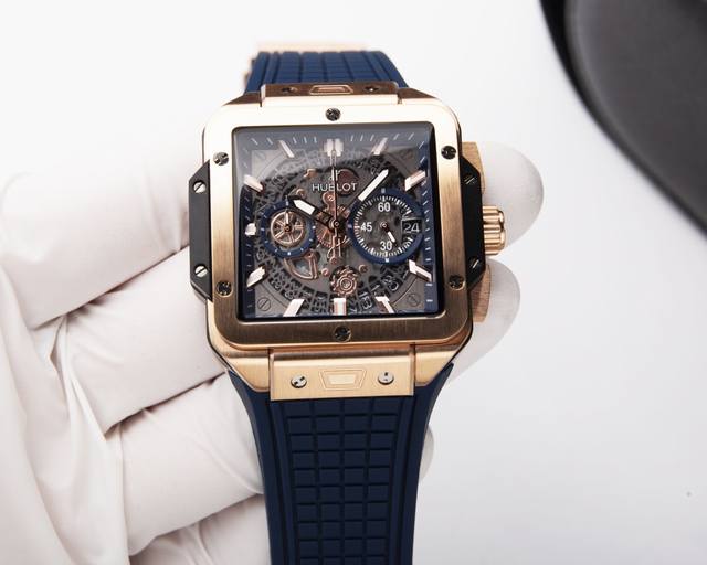 白 .金20 Hublot 恒宝 秉承“敢为先锋，独树一帜”的品牌理念，推出新款宇舶表square Bang Unico系列 独特的方形设计表盘 采用进口机芯v