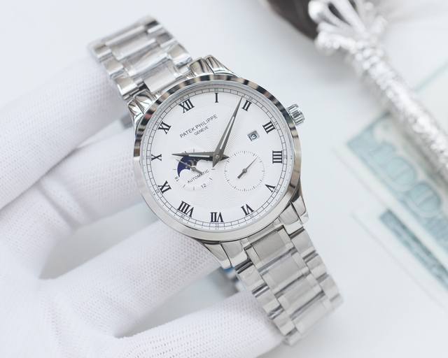 白壳 ，金壳 ，钢带20 品牌：浪琴-Longines 类型：男士腕表 壳套：顶级版316精钢l 表带：进口小牛皮表带 316L精钢表带 机芯：全自动机械机芯