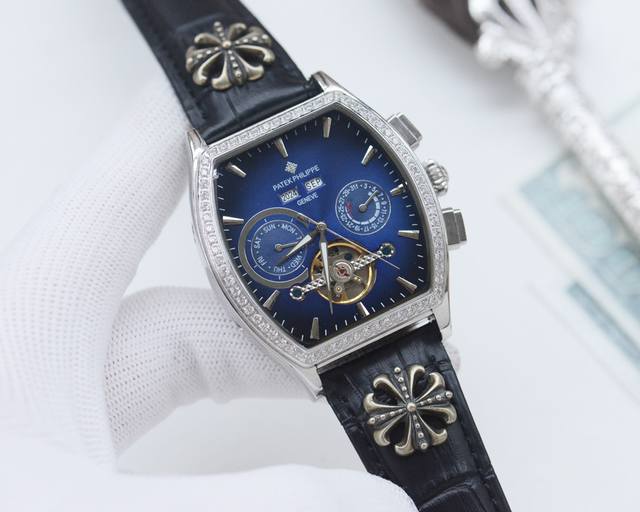 白壳 ，金壳 品牌：百达翡丽-Patek Philippe 类型：男士腕表 壳套：顶级版316精钢l 表带：进口小牛皮表带 机芯：全自动进口机械机芯 镜面：矿物