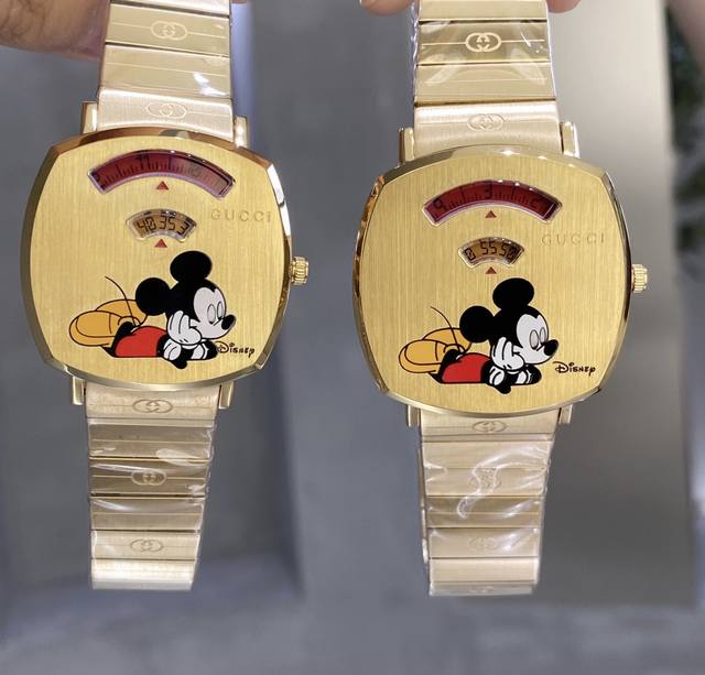 白壳 金壳 超可爱米奇到货！35Mm 38Mm 古驰-Gucci中性款 原单品质 Disney X Gucci Grip系列腕表 Disney X Guccid