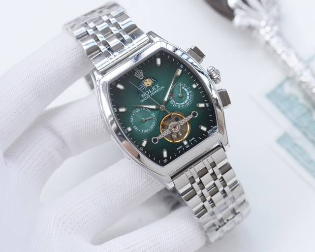 白壳 金壳 品牌：劳力士-Rolex 类型：男士腕表 壳套：顶级版316精钢l 表带：进口小牛皮表带 机芯：全自动进口机械机芯 镜面：矿物质防刮镜面玻璃 尺寸：