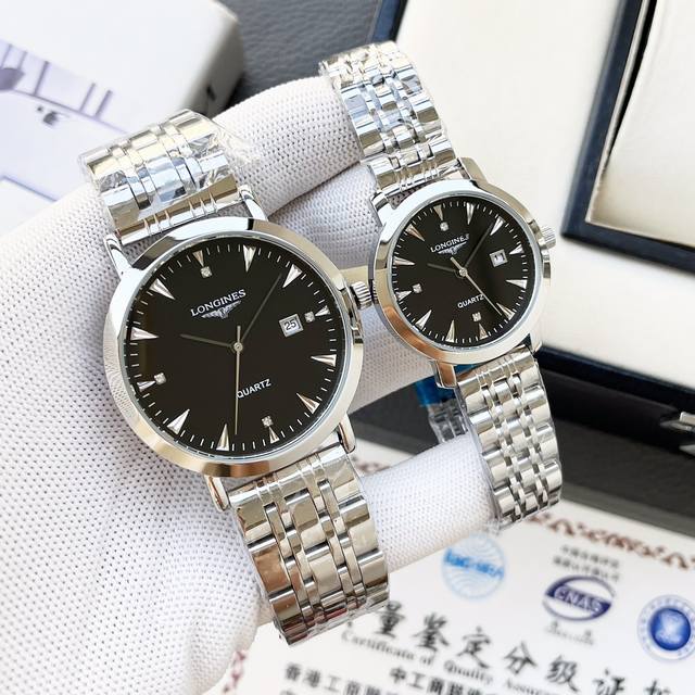 白壳 金壳 钢带+20浪琴-Longines 精品情侣腕表 经典三针设计 尊贵大气 绅士风范 卓越品质 热卖全城 采用进口石英机芯 顶级316精钢表壳 进口小牛