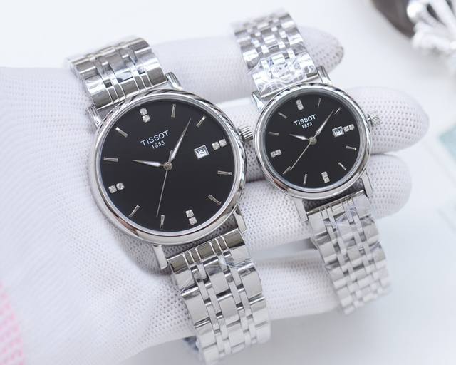 白壳 ，金壳 ，钢带20 品牌：天梭-Tissot 类型：情侣腕表 壳套：顶级版316精钢l 表带：进口小牛皮表带 316L精钢表带 机芯：进口石英机芯 镜面：