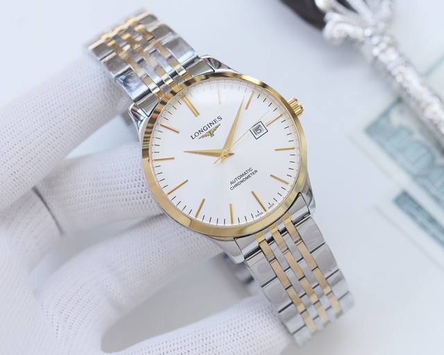 白壳 ，金壳 ，钢带20 品牌：浪琴-Longines 类型：男士腕表 壳套：顶级版316精钢l 表带：进口小牛皮表带 316L精钢表带 机芯：全自动机械机芯