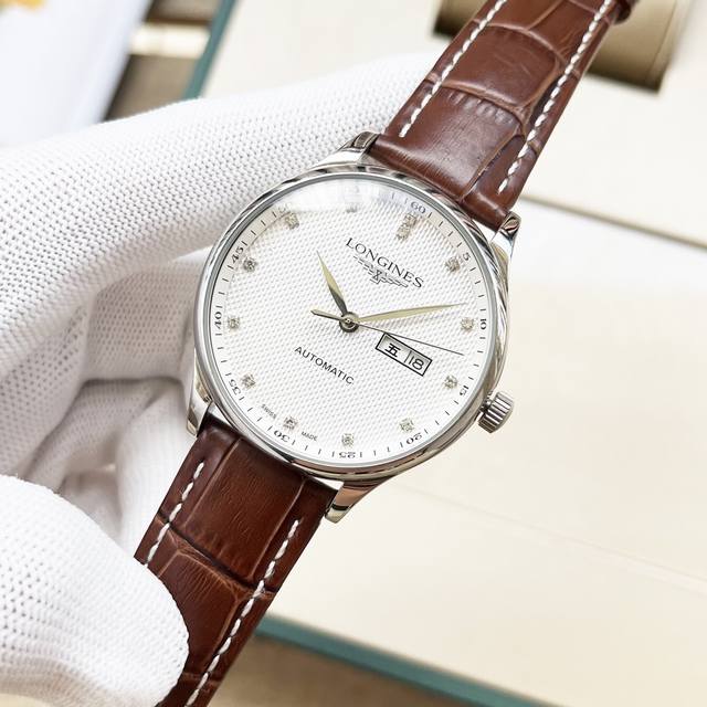 金 钢带+20，浪琴-Longines 精品男士腕表尊贵大气，绅士风范，卓越品质，热卖全城。采用全自动机械机芯，顶级316精钢表壳，矿物质超强镜面，尺寸42Mm