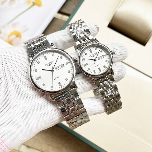 金 钢带+20。 实物拍摄 品牌： 浪琴-Longines 类型：情侣对表 表壳：316精钢 做工优质 表带：进口小牛皮 316精钢 两种可选 机芯：进口石英机