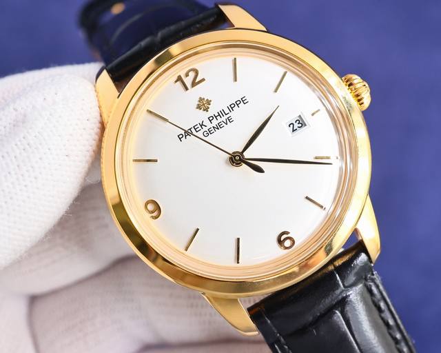 大气磅礴：白 金玫 百达翡丽-PATEK PHILIPPE-火热新款式，新款锅盖，耗时长达8个月！超薄男士自动机械腕表，采用进口原装9015机芯，每小时振频28