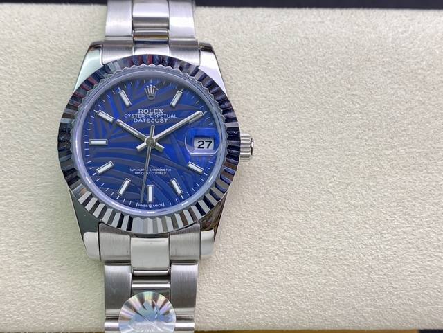 SK Factory 女款 劳力士Rolex 单历 日志型31mm 直径 31mm 机芯 搭载全自动机械机芯 圈口 劳力士RingCommand三角坑纹 光圈