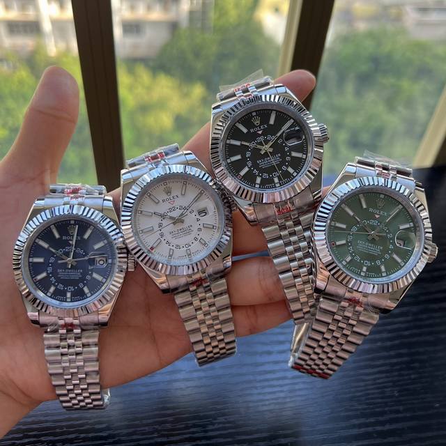 特价 。 天行者国产款跑量 劳力士纵航者系列Rolex Sky-Dweller 天行者！尺寸42MM，沉稳可靠、雍容大度！表圈采用劳力士Ring Command