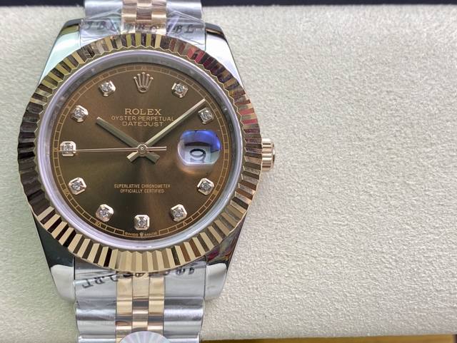 SK厂 劳力士Rolex 单历 日志型41mm 直径 41mm 机芯 搭载全自动机械机芯 圈口 劳力士RingCommand三角坑纹 光圈 镜面 防刮蓝宝石玻璃