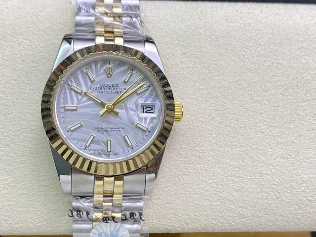 Sk Factory 女款 劳力士rolex 单历 日志型31Mm 直径 31Mm 机芯 搭载全自动机械机芯 圈口 劳力士ringcommand三角坑纹 光圈