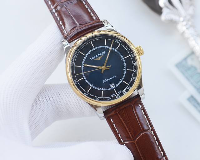 白壳 ，金壳 ，钢带20 品牌：浪琴-Longines 类型：男士腕表 壳套：顶级版316精钢l 表带：进口小牛皮表带 316L精钢表带 机芯：全自动机械机芯