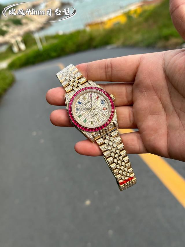 白 -金 欧版毒物41Mm日志型 毒家推荐欧版满钻日志型！ 劳力士rolex 震撼来袭！ 新款蚝式恒动日志系列 41腕表，堪为宝石镶嵌腕表系列之瑰宝。 永恒黄金