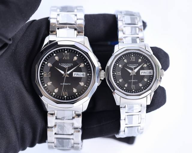 浪琴-Longines 精品情侣对表尊贵大气，绅士风范，卓越品质，热卖全城。采用进口西铁城机械机芯，顶级316精钢表壳表带，蓝宝石玻璃镜面，