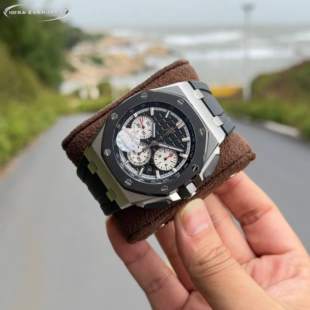 Hbf Factory 爱彼-Audemars Piguet 皇家橡树离岸型限量多功能计时机械腕表 尺寸44Mm17Mm 圈口 圈口是与原装一致采用进口陶瓷圈口