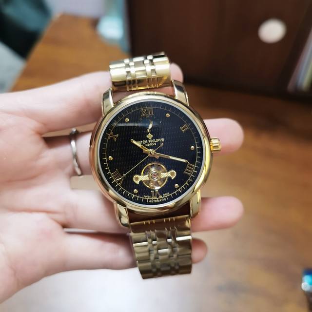 钢带+20百达翡丽 Patek Phil Ippe六飞轮全自动日月星辰机械，12字位白天走时 太阳 晚上走时 月亮 [月亮]蕴含最优质的材料与一丝不苟的工艺！超