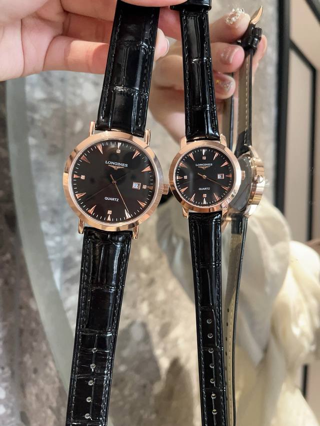 金+20钢带+20。 最新经典浪琴-Longines 情侣对表 原装进口石英机芯 钢化玻璃 316L精钢表壳 直径男40Mm女30Mm 厚8Mm如果今天的阳光停