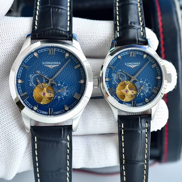 实物拍摄 品牌：浪琴-Longines 类型：情侣对表 表壳：316精钢 做工优质 表带：进口真牛皮 316精钢 两钟可选 机芯：原装进口西铁城82S7机械机芯