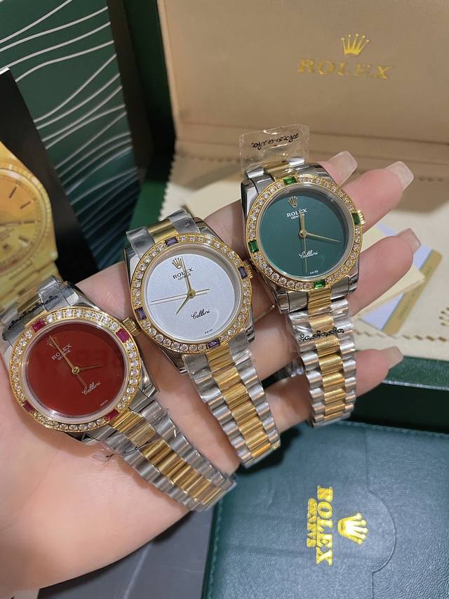 劳力士－Rolex 款式: 日志女装机械腕表 机芯: 进口西铁城 原装机 镜面：蓝宝石玻璃镜面 表壳: 316L精钢壳套 表带: 实芯3珠精钢表带 尺寸：31M