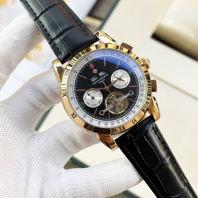 百达翡丽- Patekphilippe精品男士腕表全新多功能设计，技艺精湛，独具匠心，尊贵大气，绅士风范。采用全自动机械机芯，顶级316精钢表壳，矿物质超强镜面