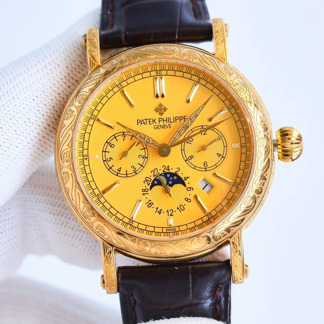 白壳 金壳 百达翡丽 Patek Philippe 复杂功能系列-Rp6 纯手工-雕花 腕表-惊艳登场，P 42毫米的表径适配大众男性手寸，非常商务可亦休闲。整