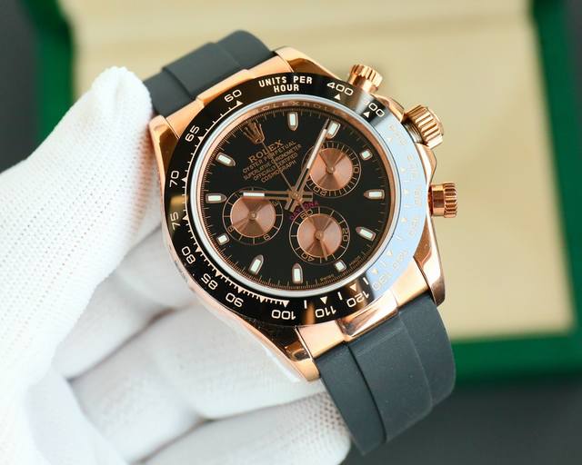 18K包金 现货供应 Rolex-劳力士迪通拿系列 Gtc中国国检检测证书，联网可查！一档调时 计时秒针 3字位9字位小针 功能原装一致！表壳原版开模，表盘尺寸