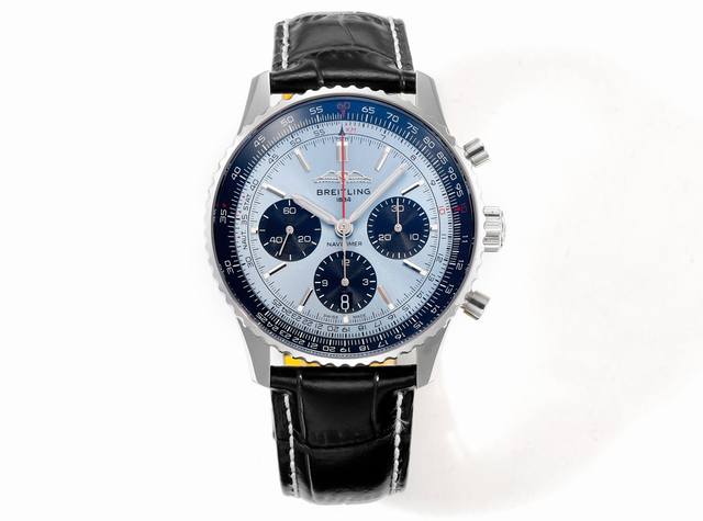 Bls出品：百年灵全新航空计时腕表 Navitimer 问世70周年，百年灵以大胆色彩焕新演绎经典腕表。尺寸43Mm，迭代款无疑是地道的航空计时腕表，带有环形飞