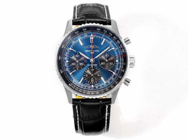 Bls出品：百年灵全新航空计时腕表 Navitimer 问世70周年，百年灵以大胆色彩焕新演绎经典腕表。尺寸43Mm，迭代款无疑是地道的航空计时腕表，带有环形飞