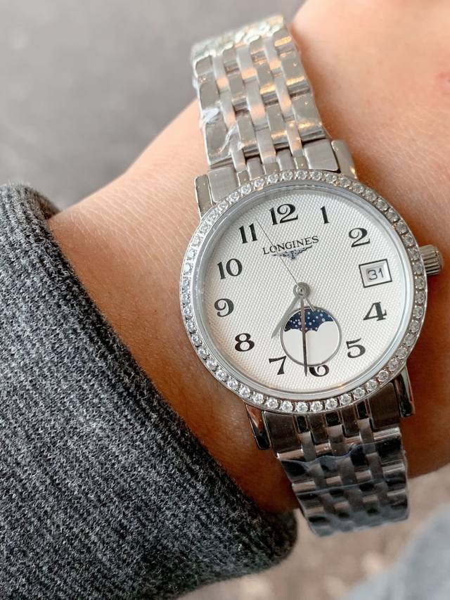 白壳 金壳 钢带20钻30 2024年 博雅 最新品 Longines浪琴官方博雅系列腕表 底盖-吊牌-保卡 三码合一 见证爱的奇迹时刻时尚潮流女腕表，采用进口