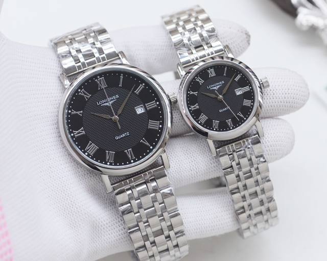 白壳 ，金壳 ，钢带20 品牌：浪琴-Longines 类型：情侣腕表 壳套：顶级版316精钢L 表带：进口小牛皮表带 316L精钢表带 机芯：进口石英机芯 镜