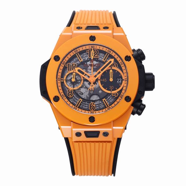 陶瓷领域 谁与争锋 Bbf橙色陶瓷问世 Hublot 宇舶表Big Bang Unico 大爆炸系列彩色陶瓷腕表 标配定制恒宝专属Unico Hub 1280自