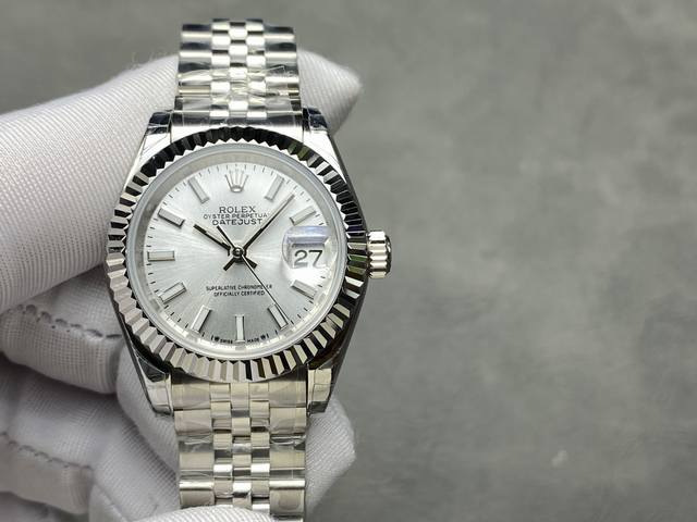 Gs Factory 劳力士Rolex日志型31Mm系列 与原装一致，市场最高品质 日志机芯，重点在于此版本做到了与原装一致的以下几个细节： 1表壳直径原版一致