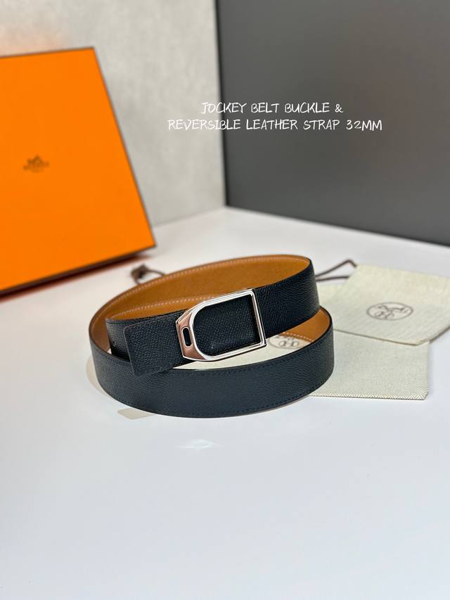 特 Jockey Belt Buckle & Reversible Leather Strap 32Mm